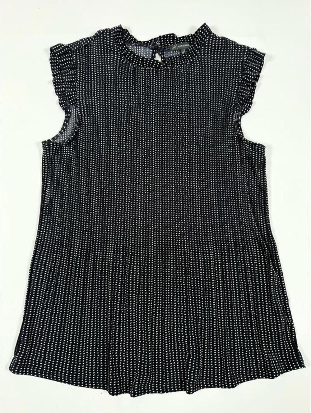 Adrianna Papell Black and White Polka Dot Sleeveless Dress S